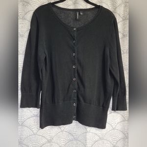 Relativity 100% Cotton Bejeweled Button-up Sweater Size Large